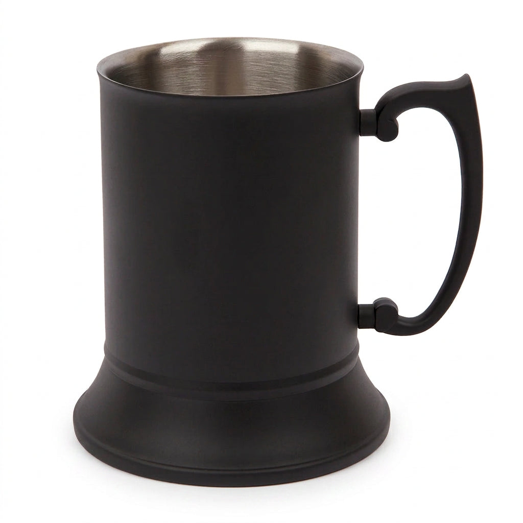 Matte-black-stainless-steel-tankard-front