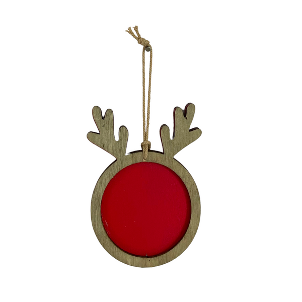 Reindeer Bauble Wooden Christmas Keepsake