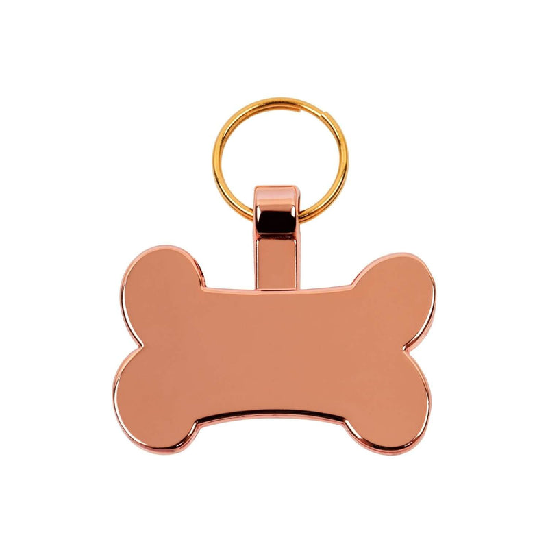Rose Gold Dog Bone Pet Identification Tag - Engrave Your Pet's Details