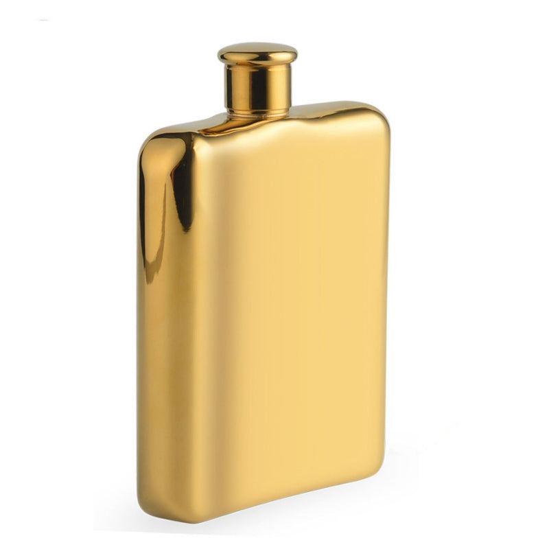 High Polished Gold Hipflask - Gold Plated
