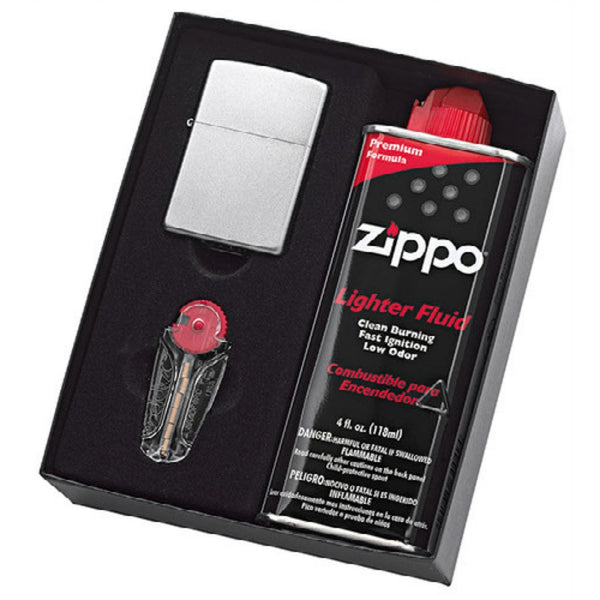 Zippo Gift Pack Satin Chrome