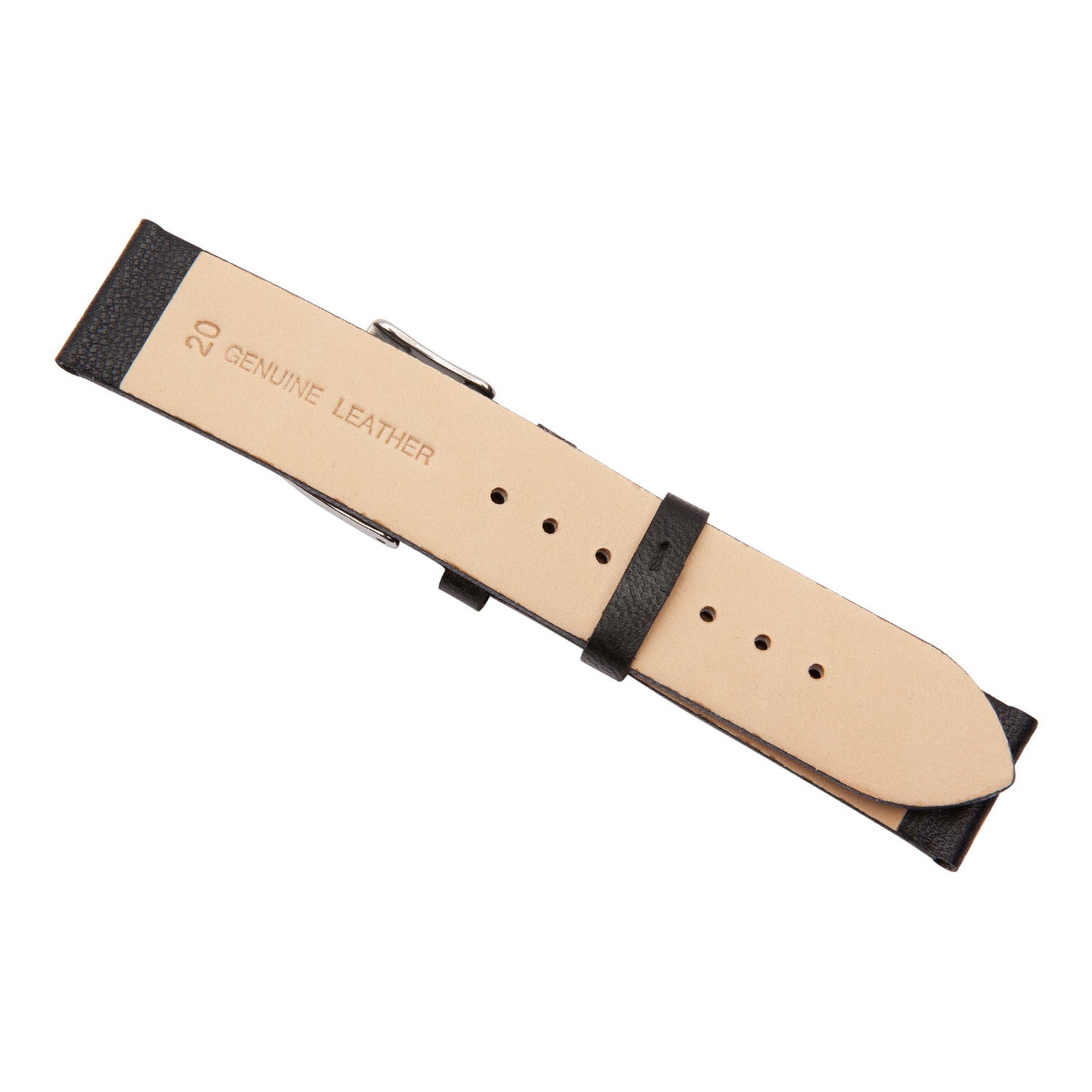 Black Lambskin Leather Watch Band