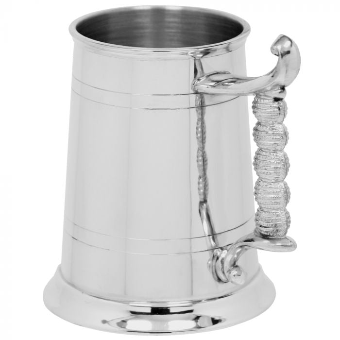 British Pewter Tankard Rope Handled Add Engraving Mister Minit