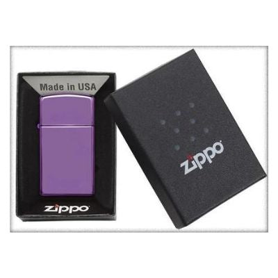 High Polished Slim Purple Zippo