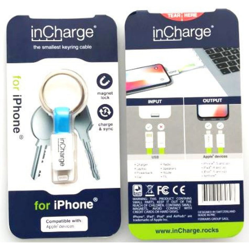 inCharge Keyring Blue iPhone Charging Cable