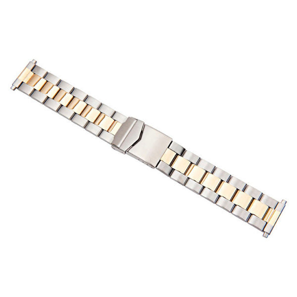 20mm 22mm Two Tones Black/Silver Stainless Steel Watch Band Replacement  Bracelet