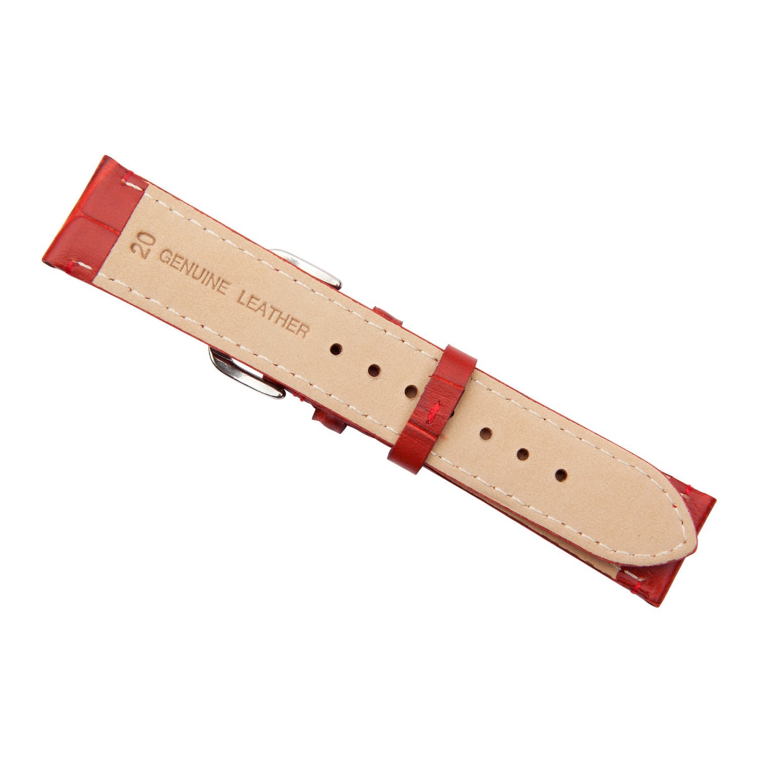 red crocodile watch band 20mm back 2831820